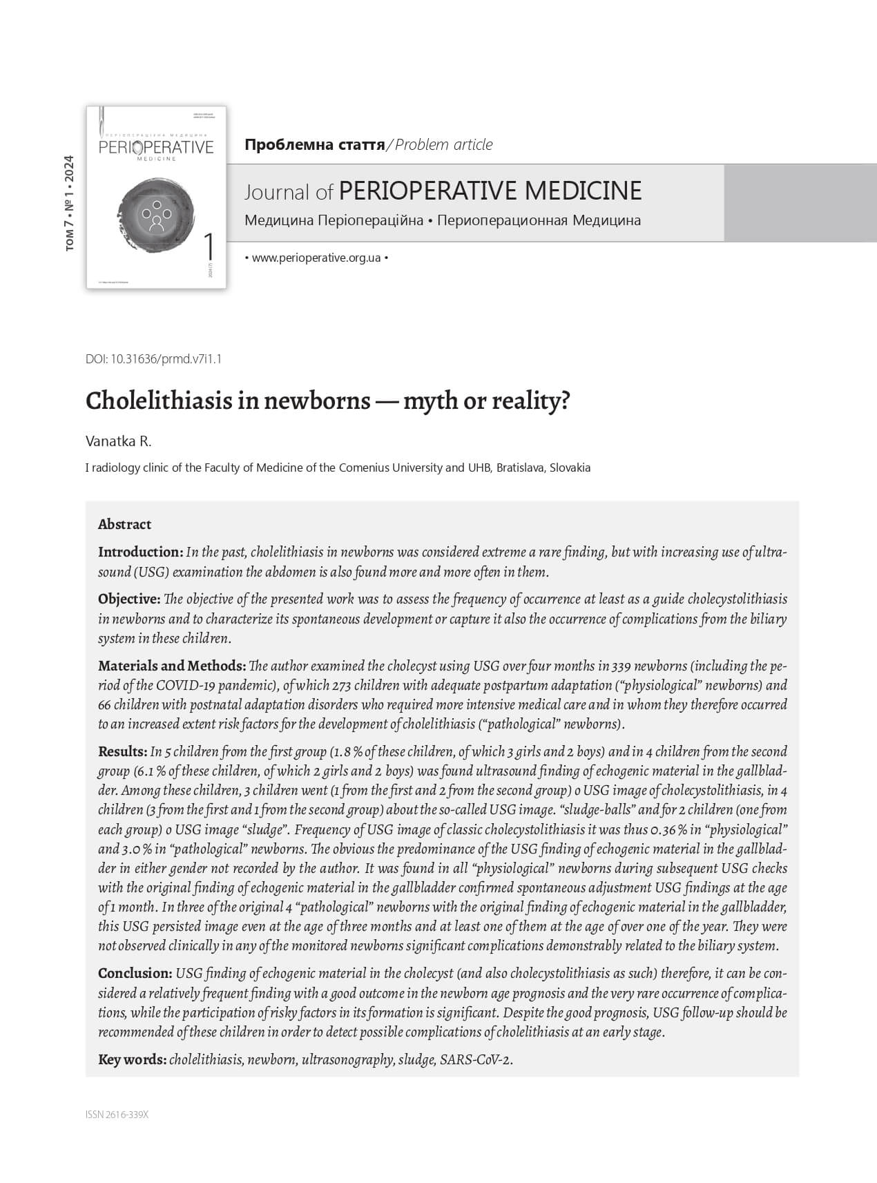 Cholelithiasis in newborns — myth or reality?